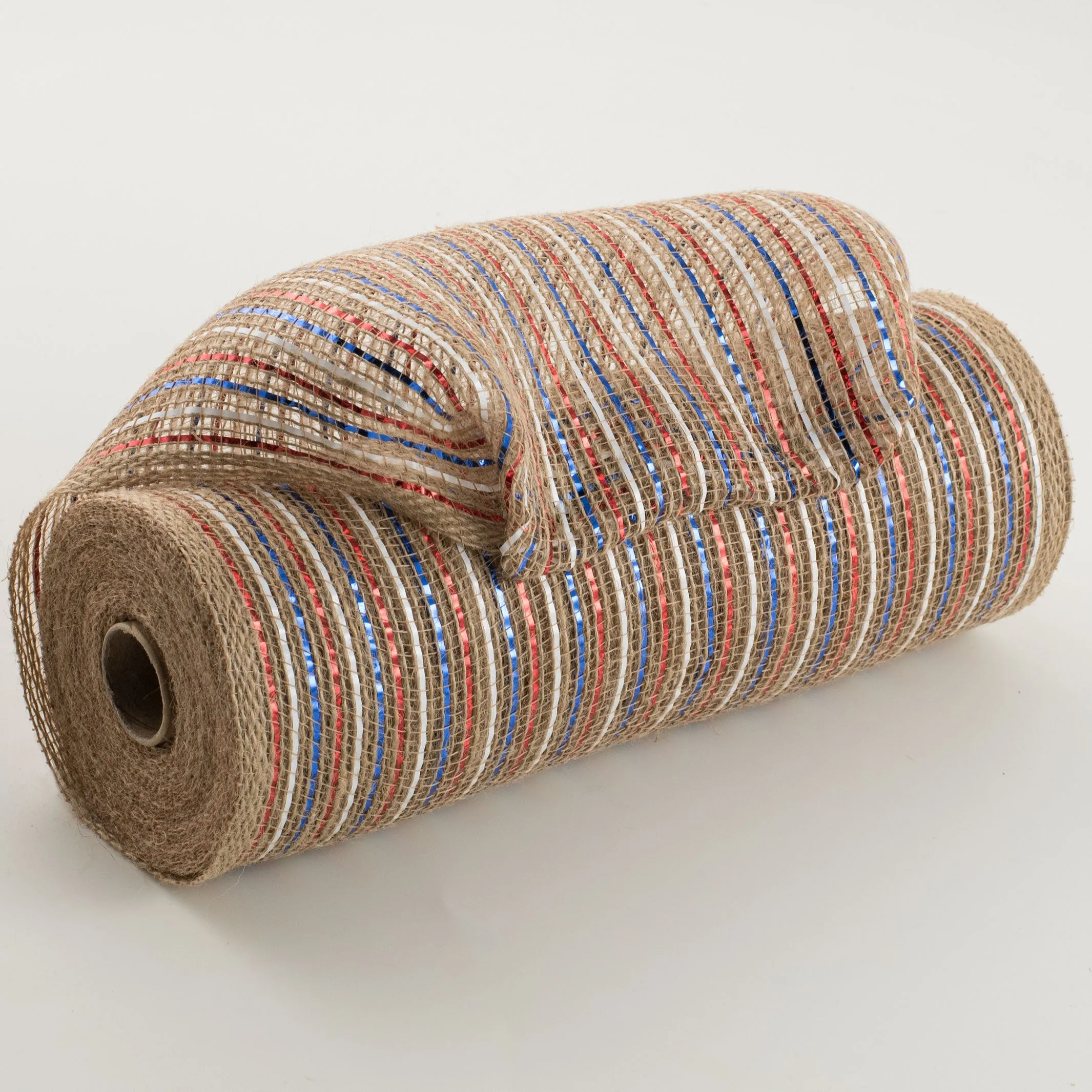 10" Jute Poly Mesh: Red, White, Blue, Natural (10 Yards)