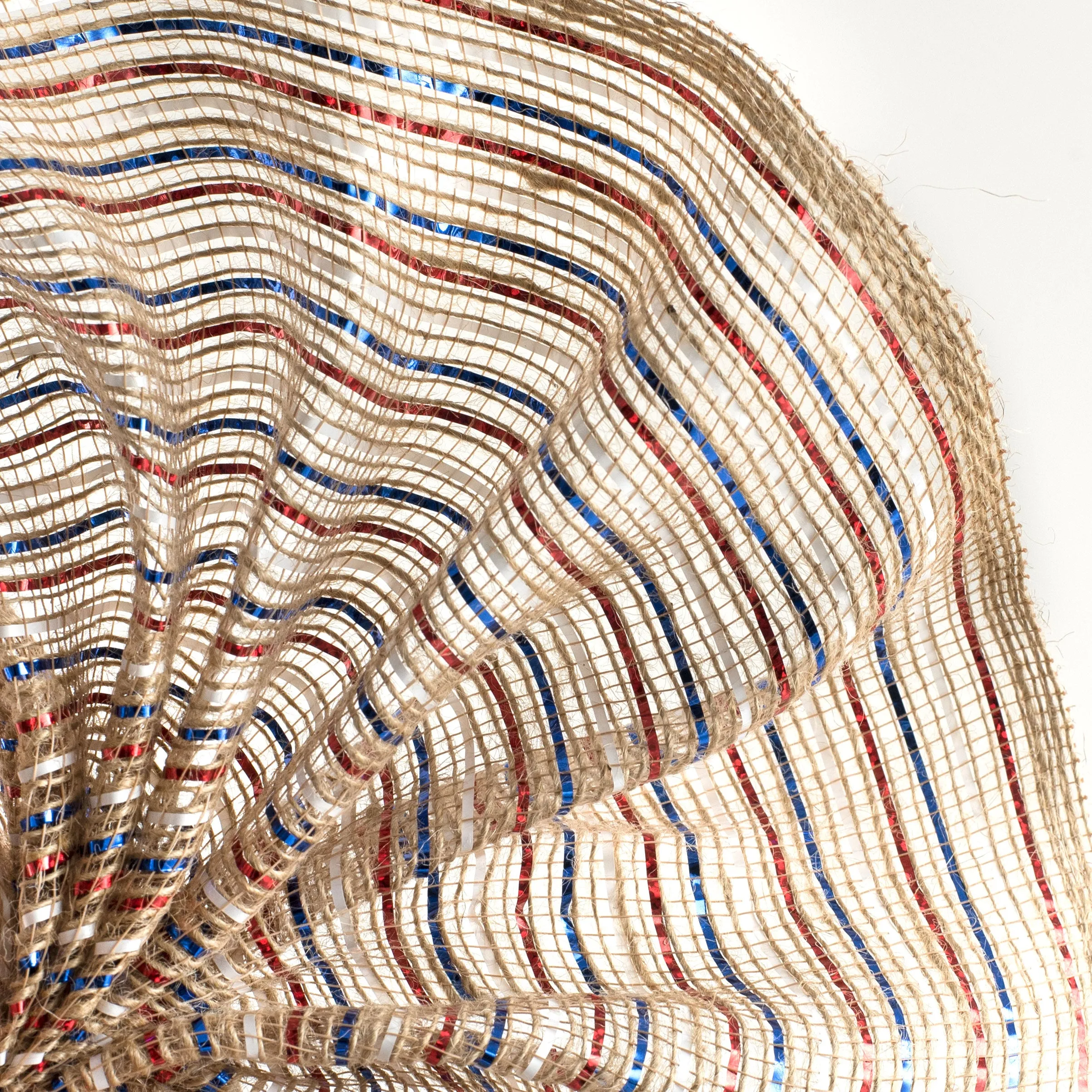 10" Jute Poly Mesh: Red, White, Blue, Natural (10 Yards)