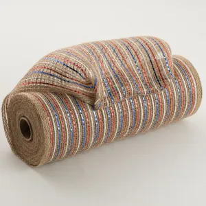 10" Jute Poly Mesh: Red, White, Blue, Natural (10 Yards)