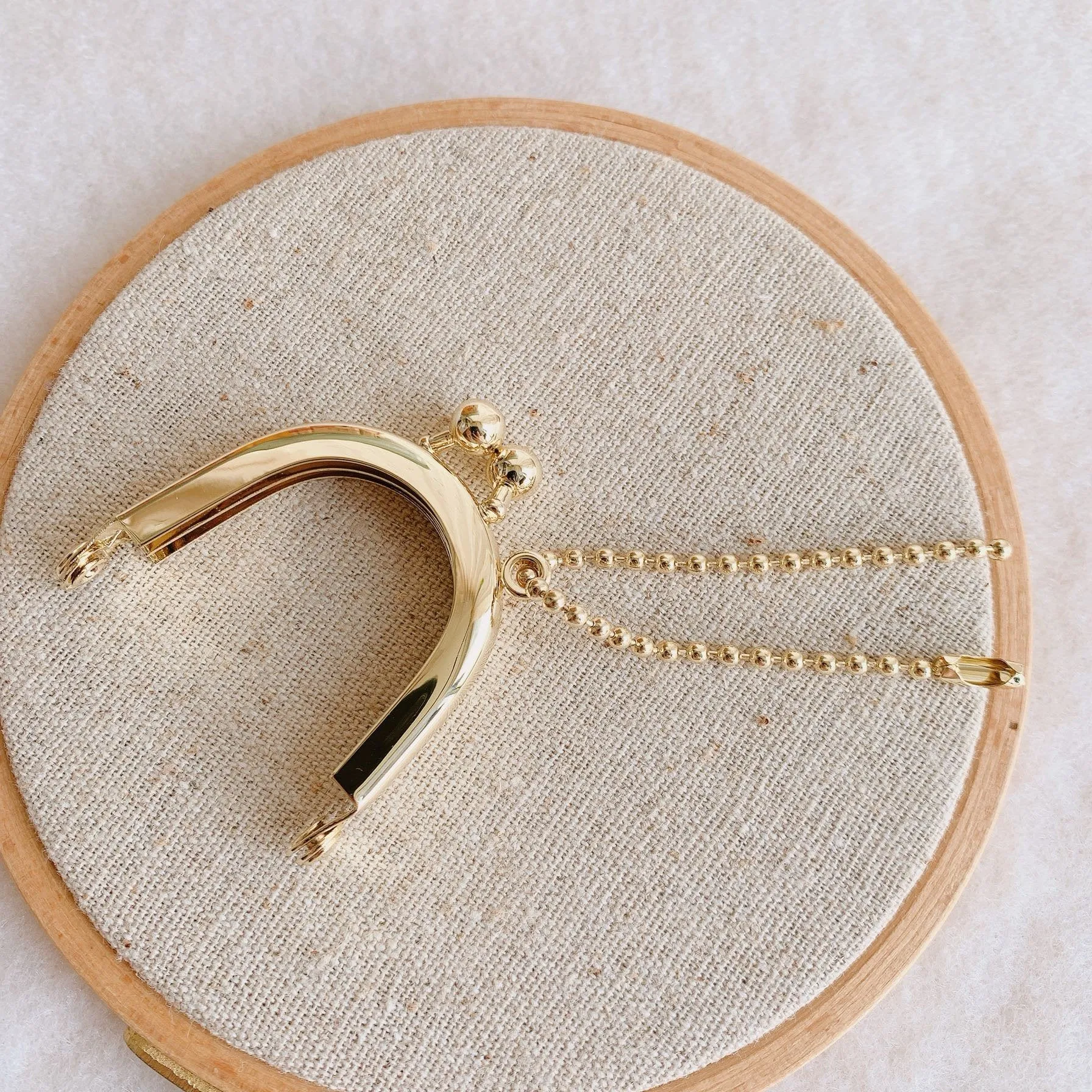 12cm Mini Purse Frame Chain Bronze And Light Gold
