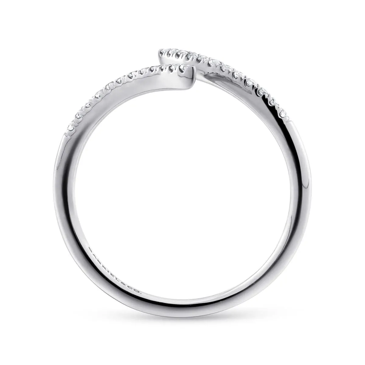 14K White Gold Bypass Open Diamond Ring - LR51052W45JJ