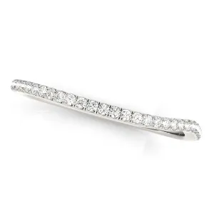 14k White Gold Slim Curved Diamond Wedding Ring (1/10 cttw)