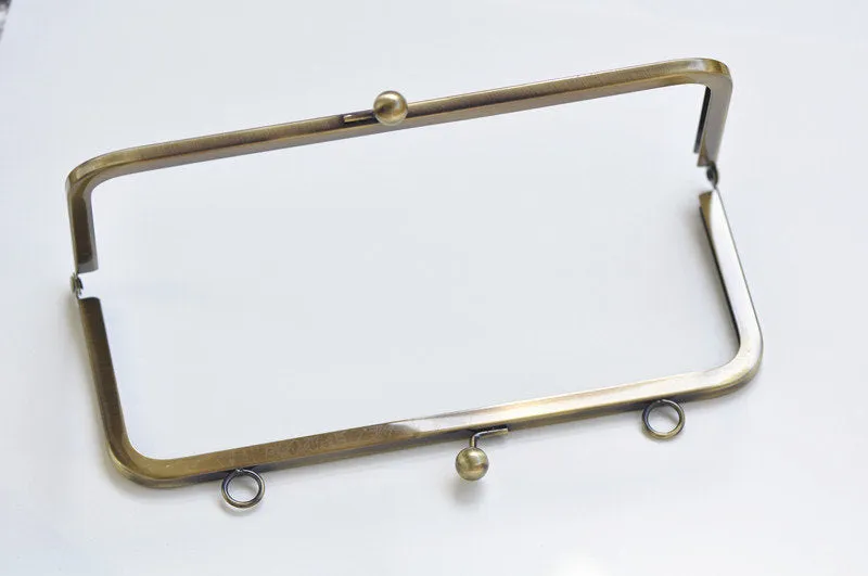 22cm  (8")  Brushed Brass Purse Frame Clutch Bag Purse Frame Glue-In Style