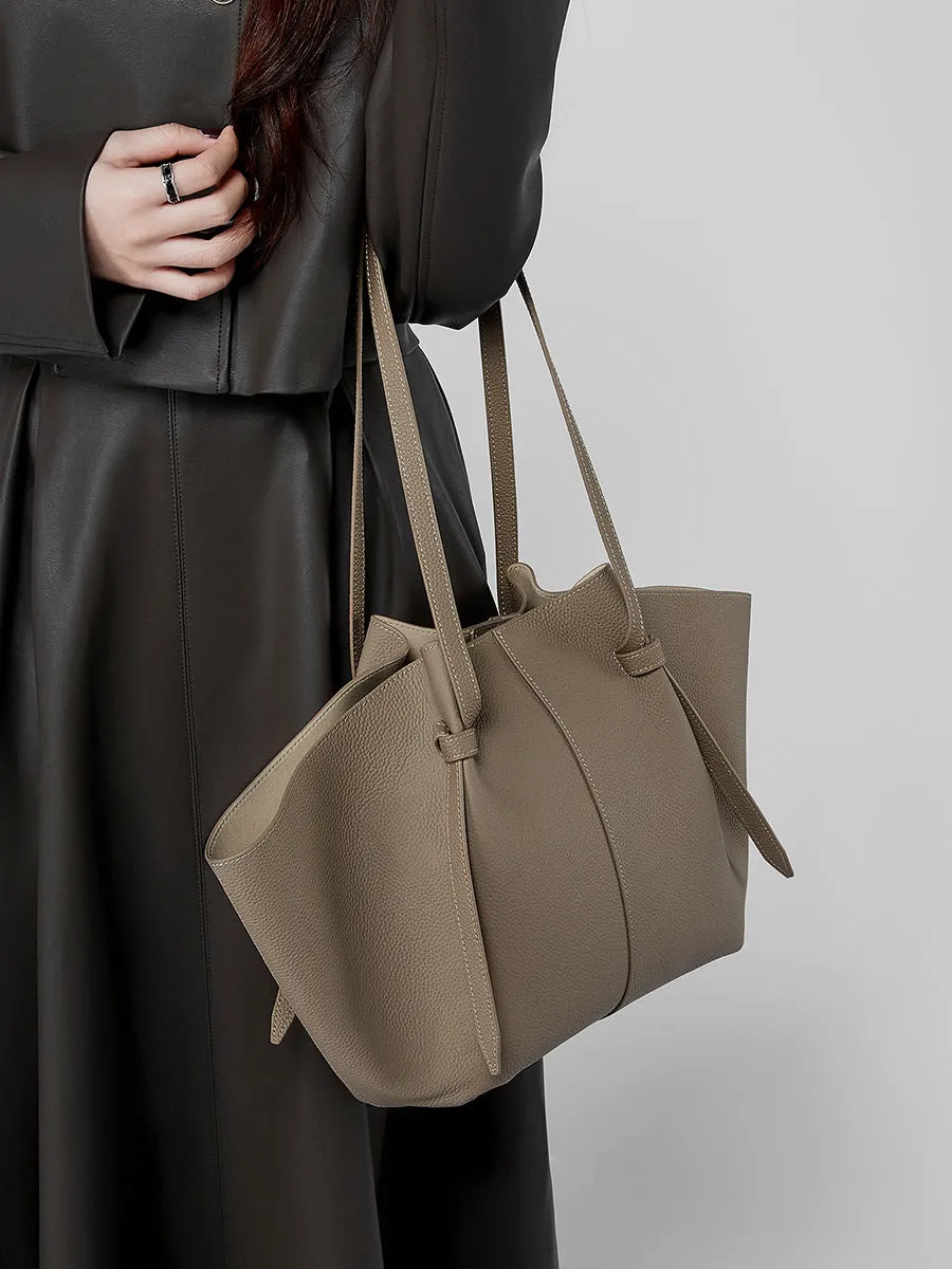 25CM large capacity genuine leather bat carrying wing tote bag 2802 apricot
