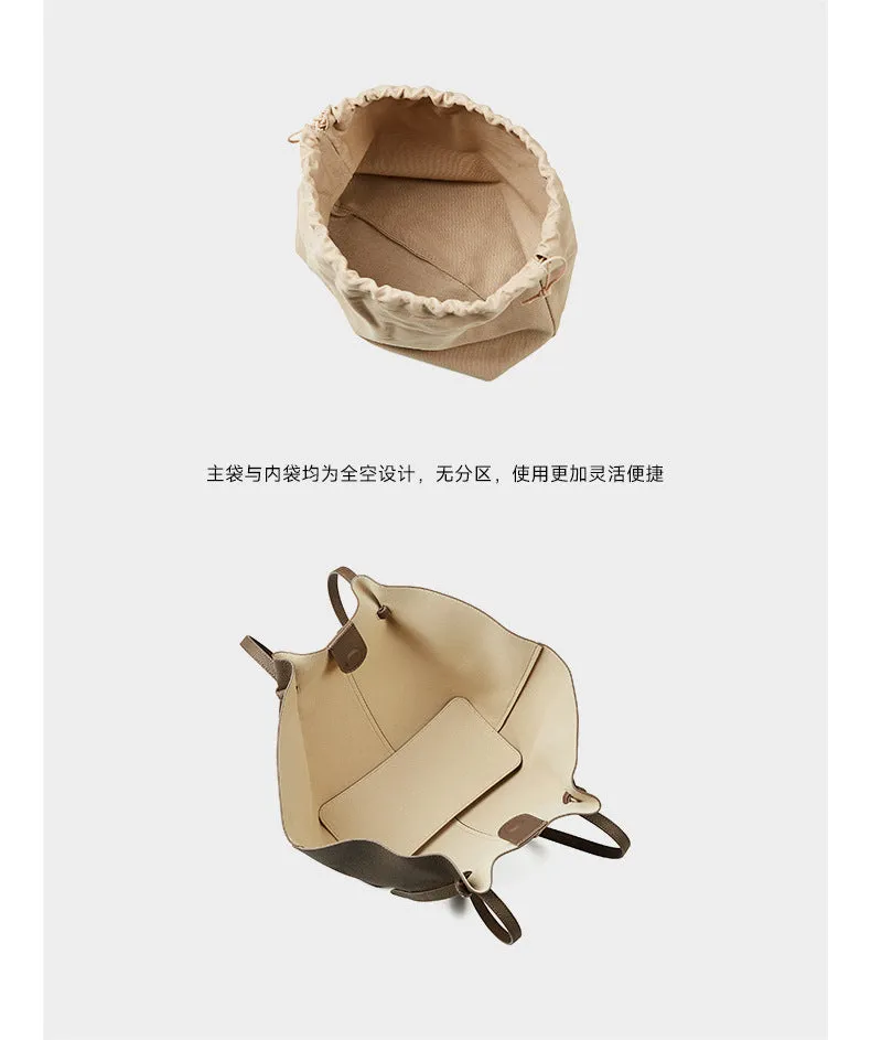 25CM large capacity genuine leather bat carrying wing tote bag 2802 apricot