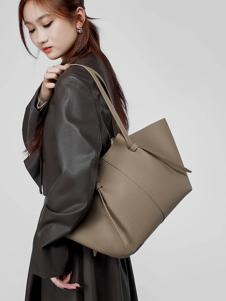 25CM large capacity genuine leather bat carrying wing tote bag 2802 apricot
