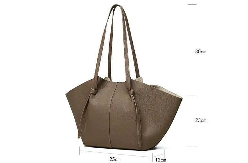 25CM large capacity genuine leather bat carrying wing tote bag 2802 apricot