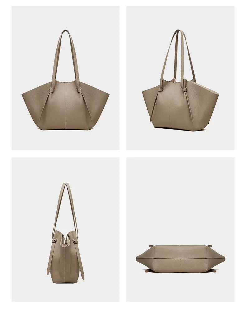 25CM large capacity genuine leather bat carrying wing tote bag 2802 apricot
