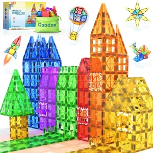 60 PCS Magnetic Building Tiles Kids Toys STEM Magnetic Blocks Sensory Toys Kids Games Magnet Building Toys for Boys and Girls Aged 3 , Kids Brain Development Preschool Kindergarten Toddler Toys