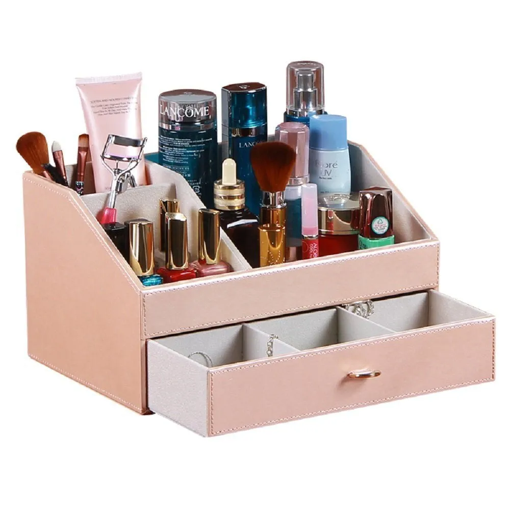 Arolly Fashion PU Leather Cosmetic and Jewelry Desktop Storage Box