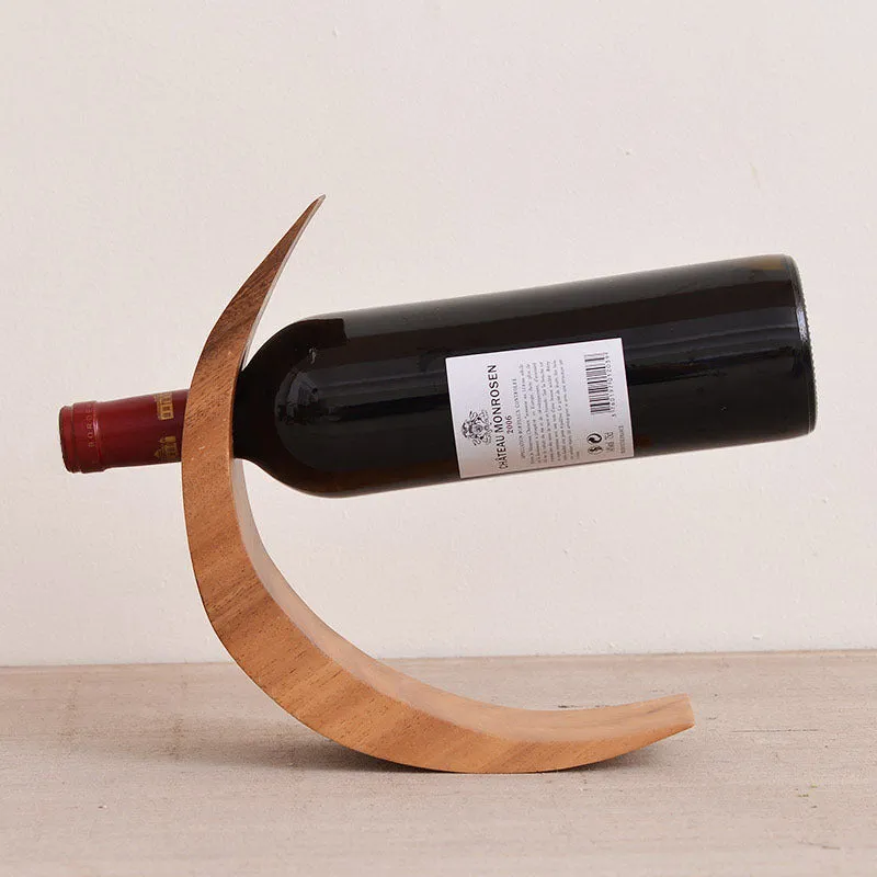 Balanced Wooden Wine Bottle Holder