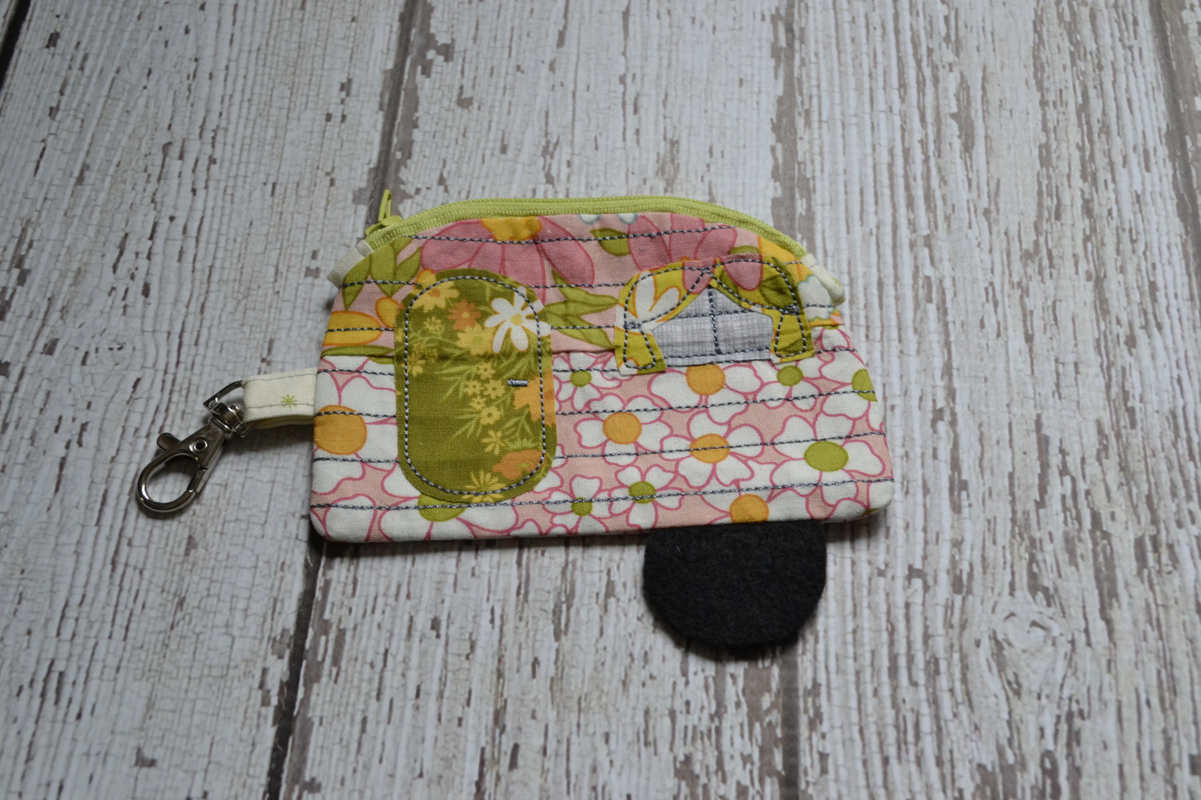 Camper Shaped Coin Purse -Re-Purposed Fabric - Group I - (3)