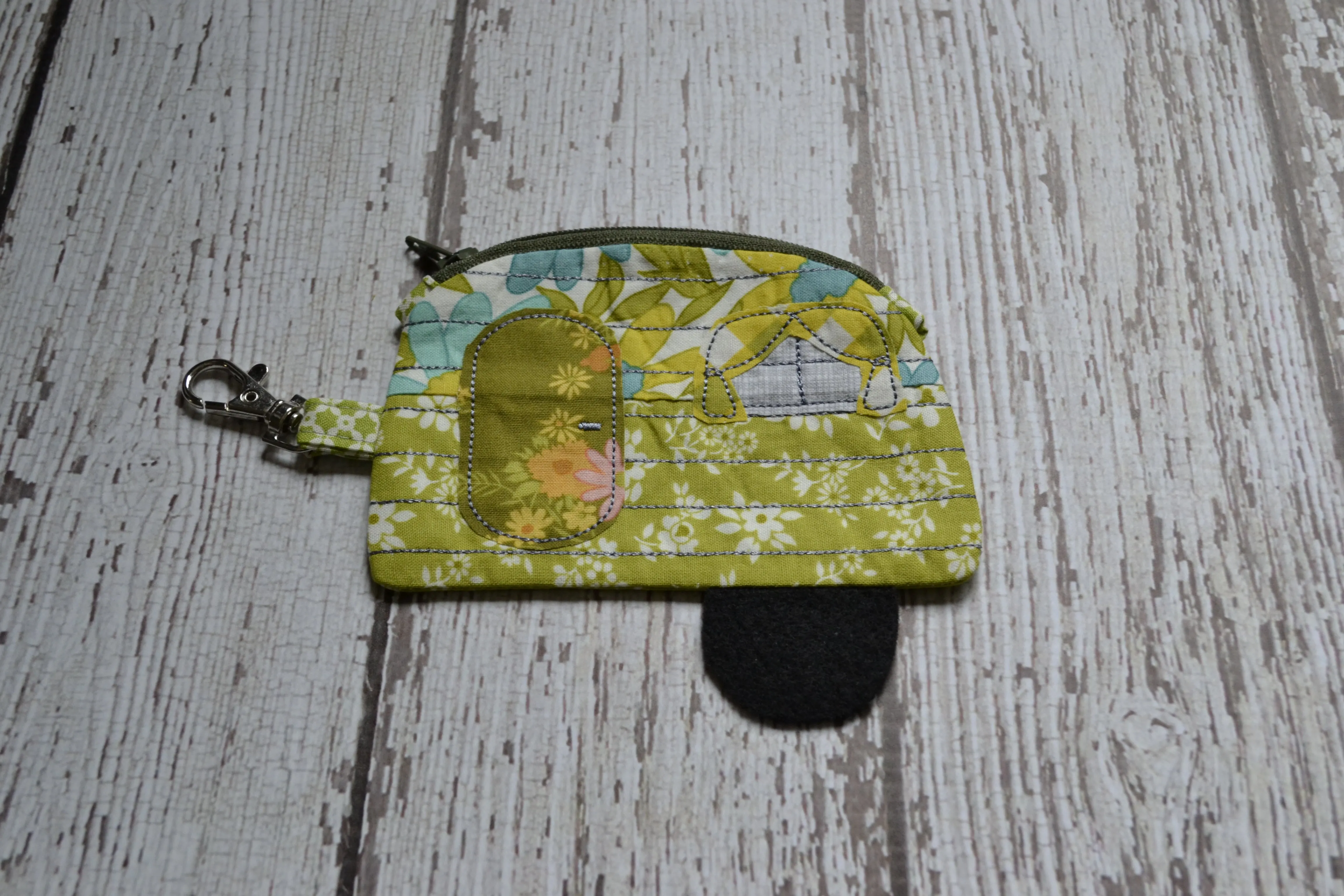 Camper Shaped Coin Purse -Re-Purposed Fabric - Group I - (3)