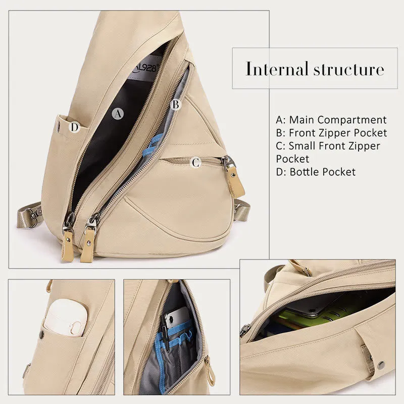 Casual Travel Canvas Sling Bag Daypack Shoulder Backpack For Women Men