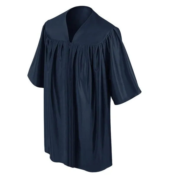 Child Shiny Navy Blue Graduation Gown - Preschool & Kindergarten Gowns