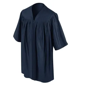 Child Shiny Navy Blue Graduation Gown - Preschool & Kindergarten Gowns