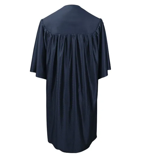 Child Shiny Navy Blue Graduation Gown - Preschool & Kindergarten Gowns