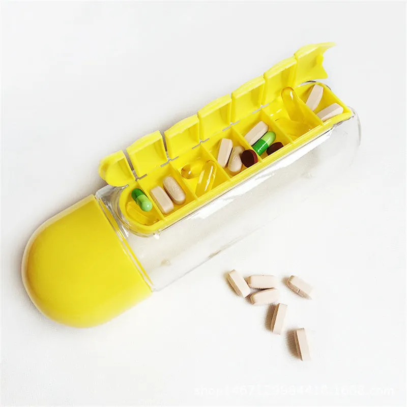 Combine Daily Pill Box Organizer with Water Bottle 20oz/600ml