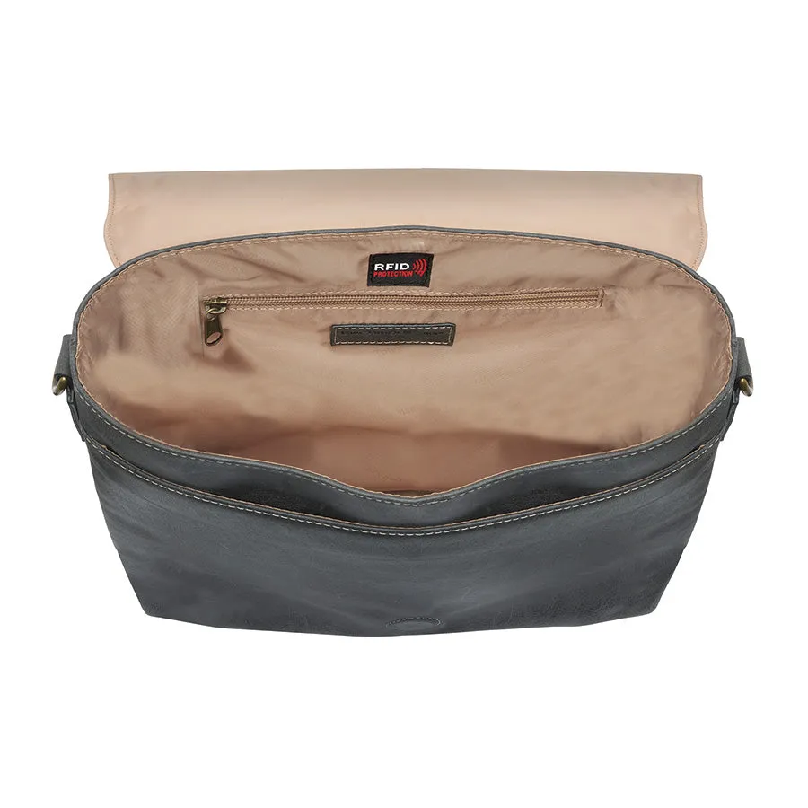Crossbody Messenger Bag, Distressed Buffalo