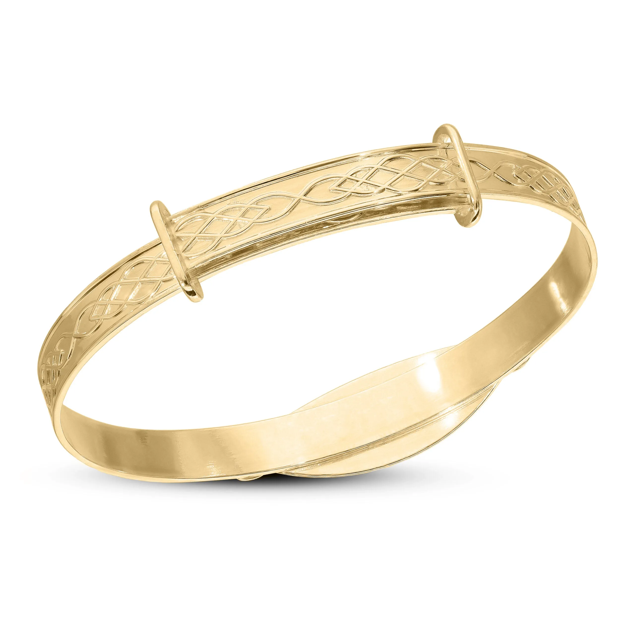 Customised Inside Celtic Bangle in Silver or 18ct Yellow Gold plated (0–5  years)