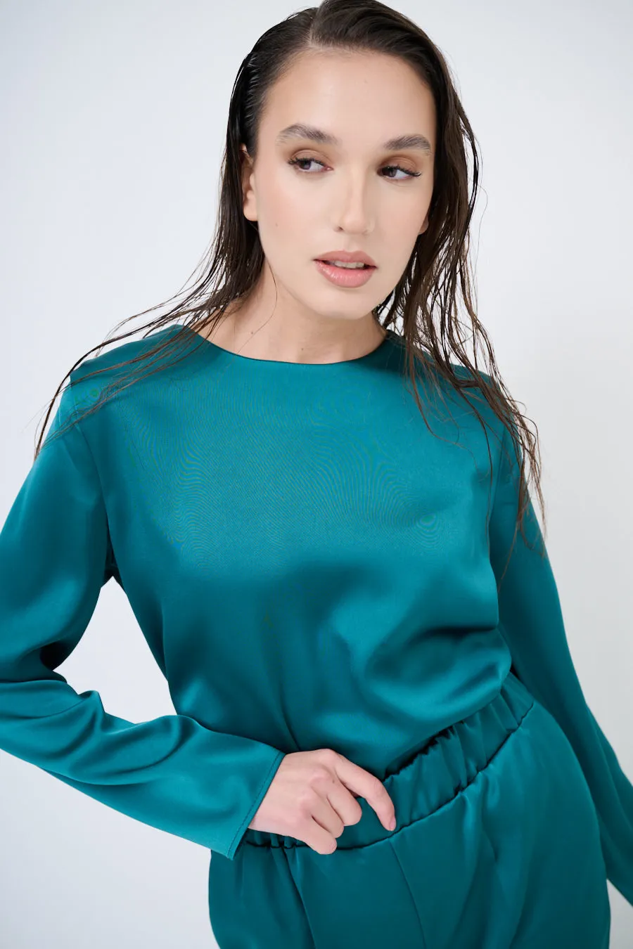Elegant satin blouse wholesale