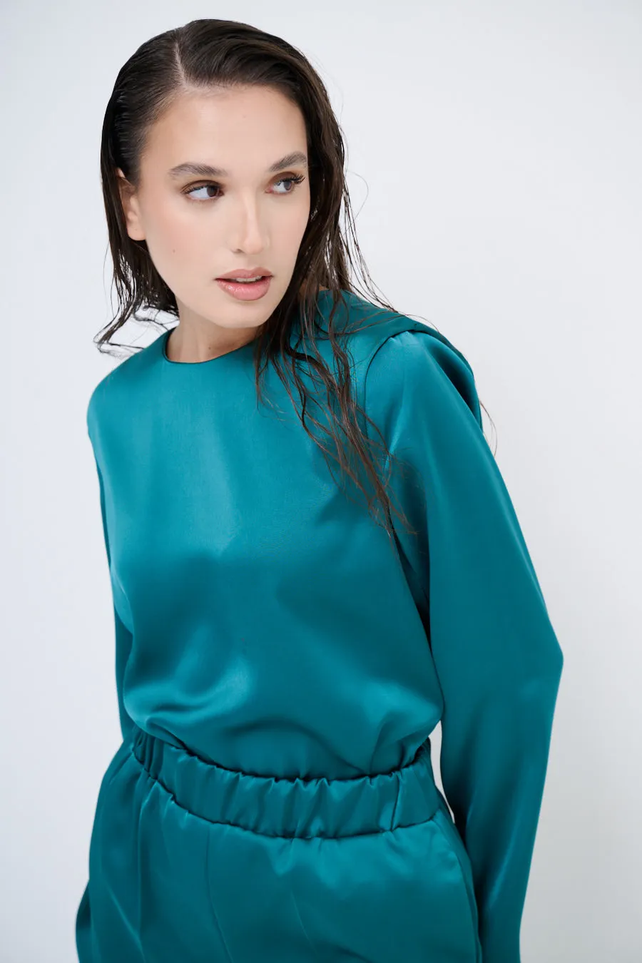 Elegant satin blouse wholesale