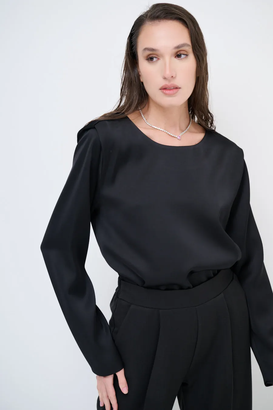 Elegant satin blouse wholesale