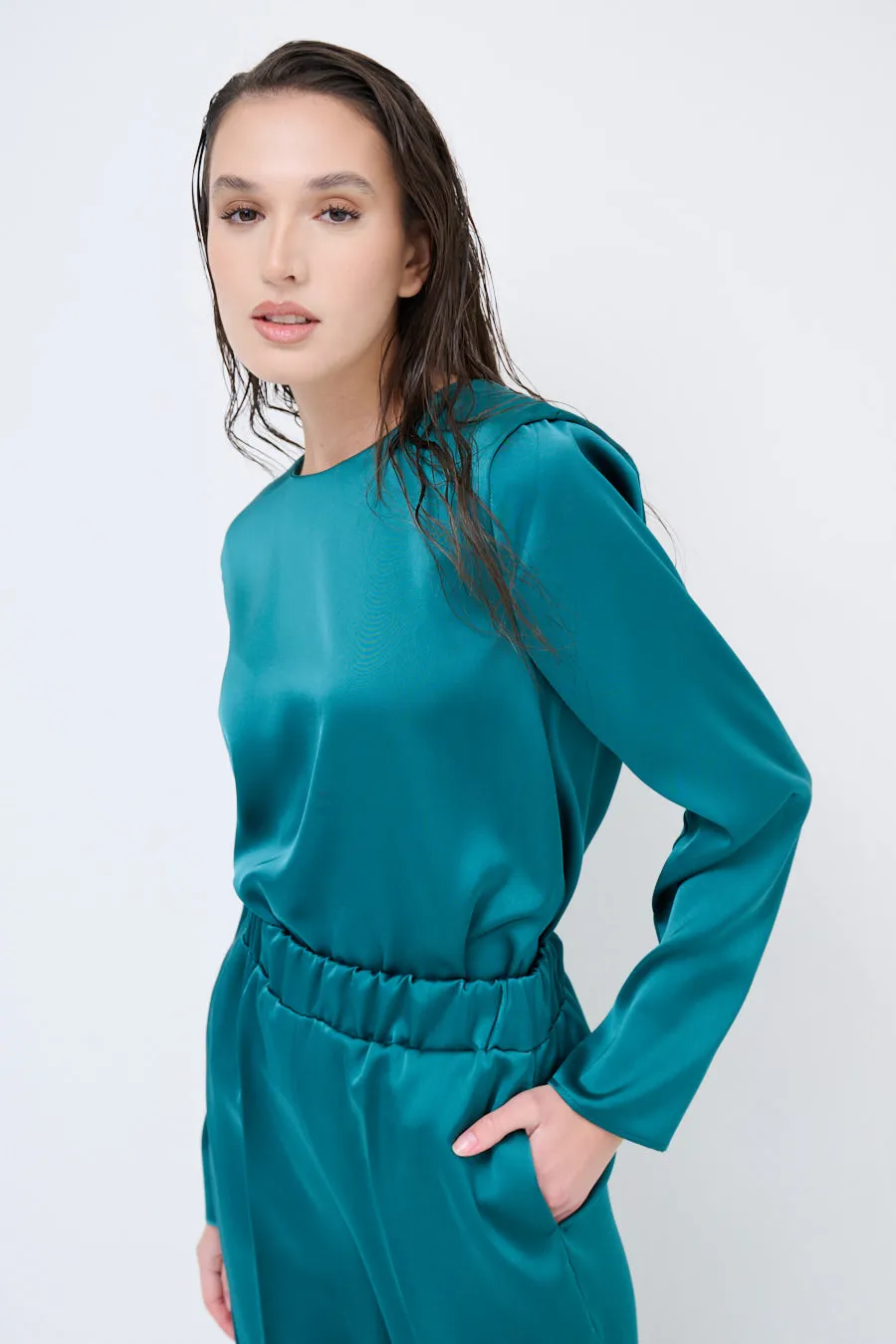 Elegant satin blouse wholesale
