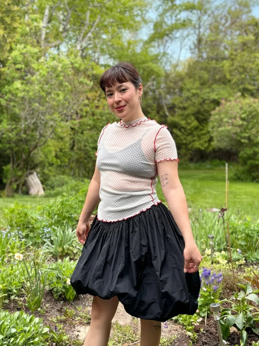 Eliza Faulkner Remy Tee (Cream Polkadot Mesh)