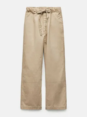 Faded twill pyjama-style trousers