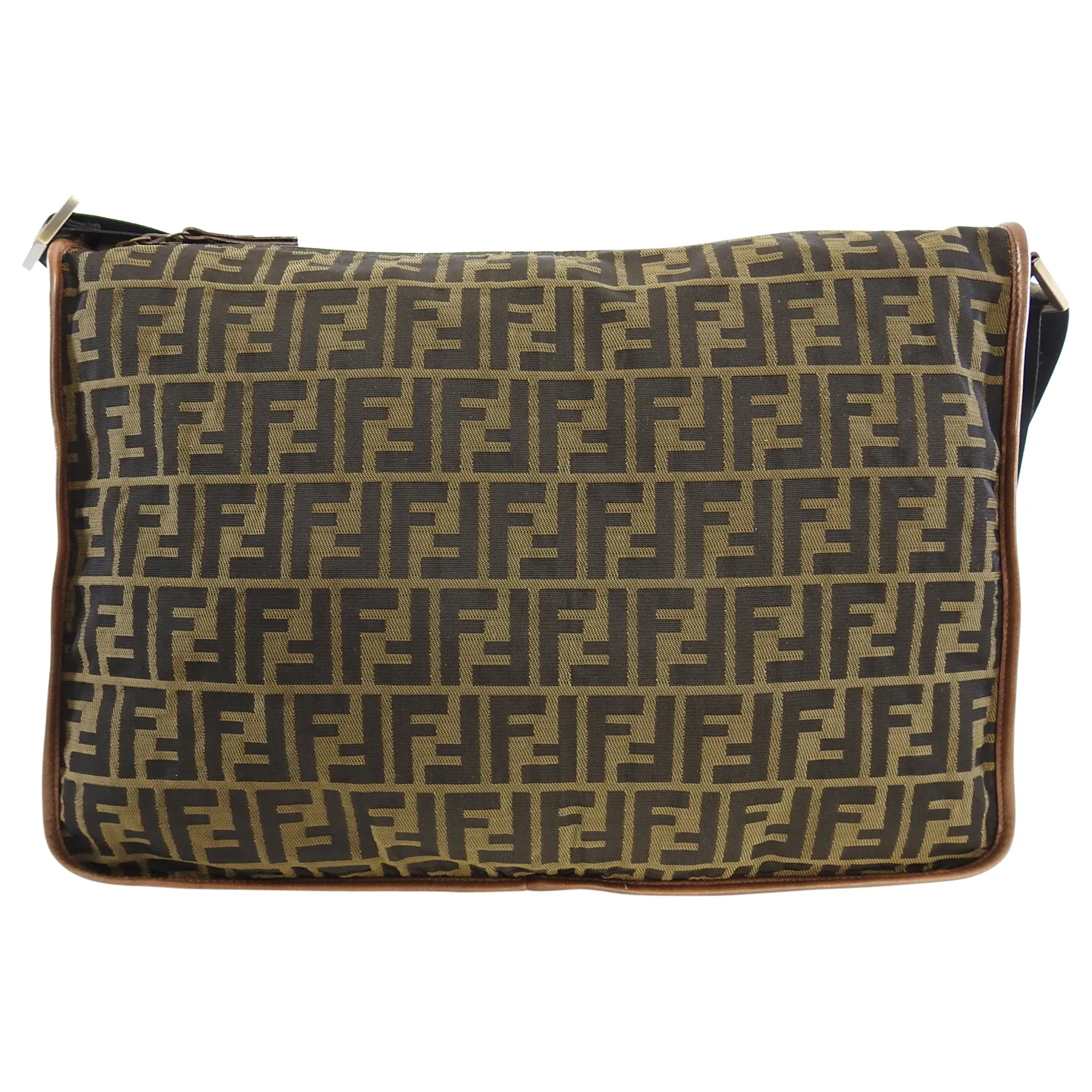 Fendi Vintage FF Zucca Logo Large Crossbody Messenger Bag