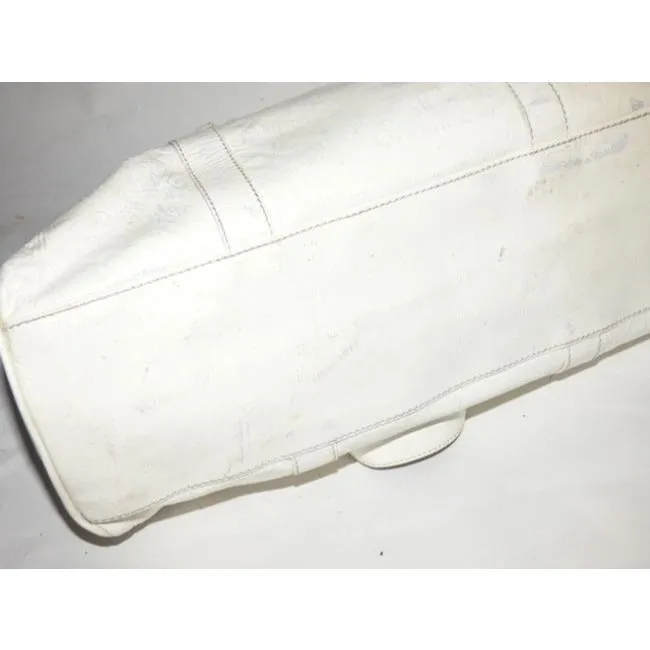 Fendi Vintage Pursesdesigner Purses White Crinkled Patent Leather Satchel