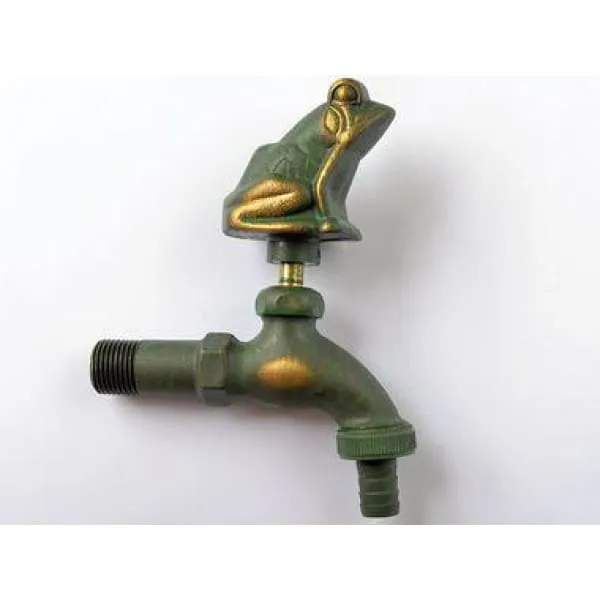 Frog Ornamental Verdigris Garden Tap