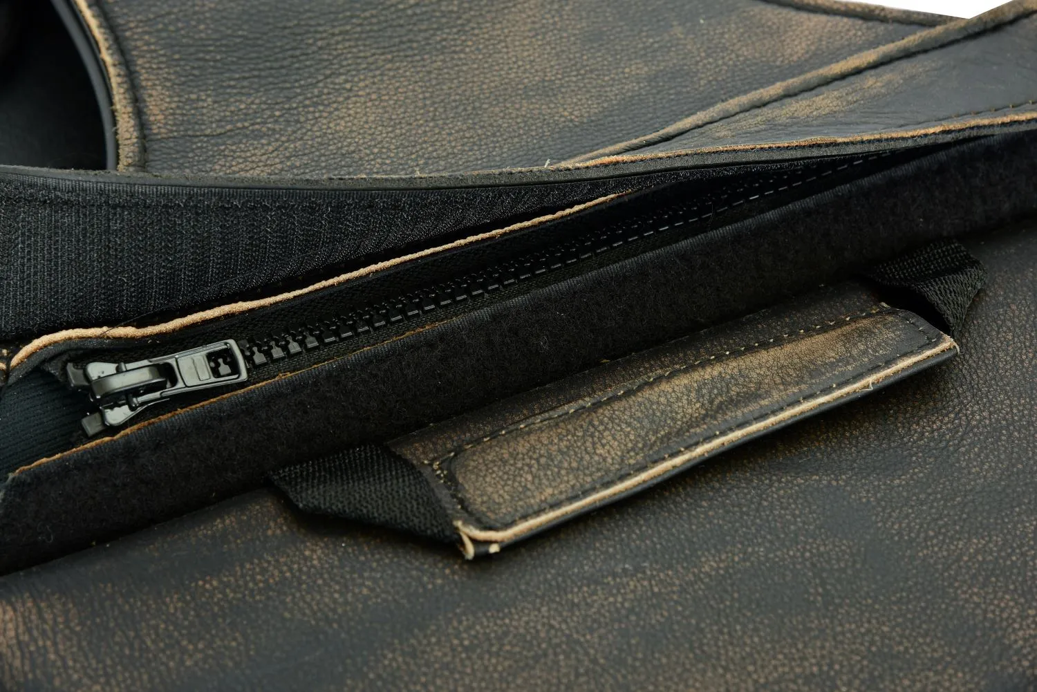 Genuine Distressed Brown Naked Cowhide Leather Concealed Carry Saddlebag