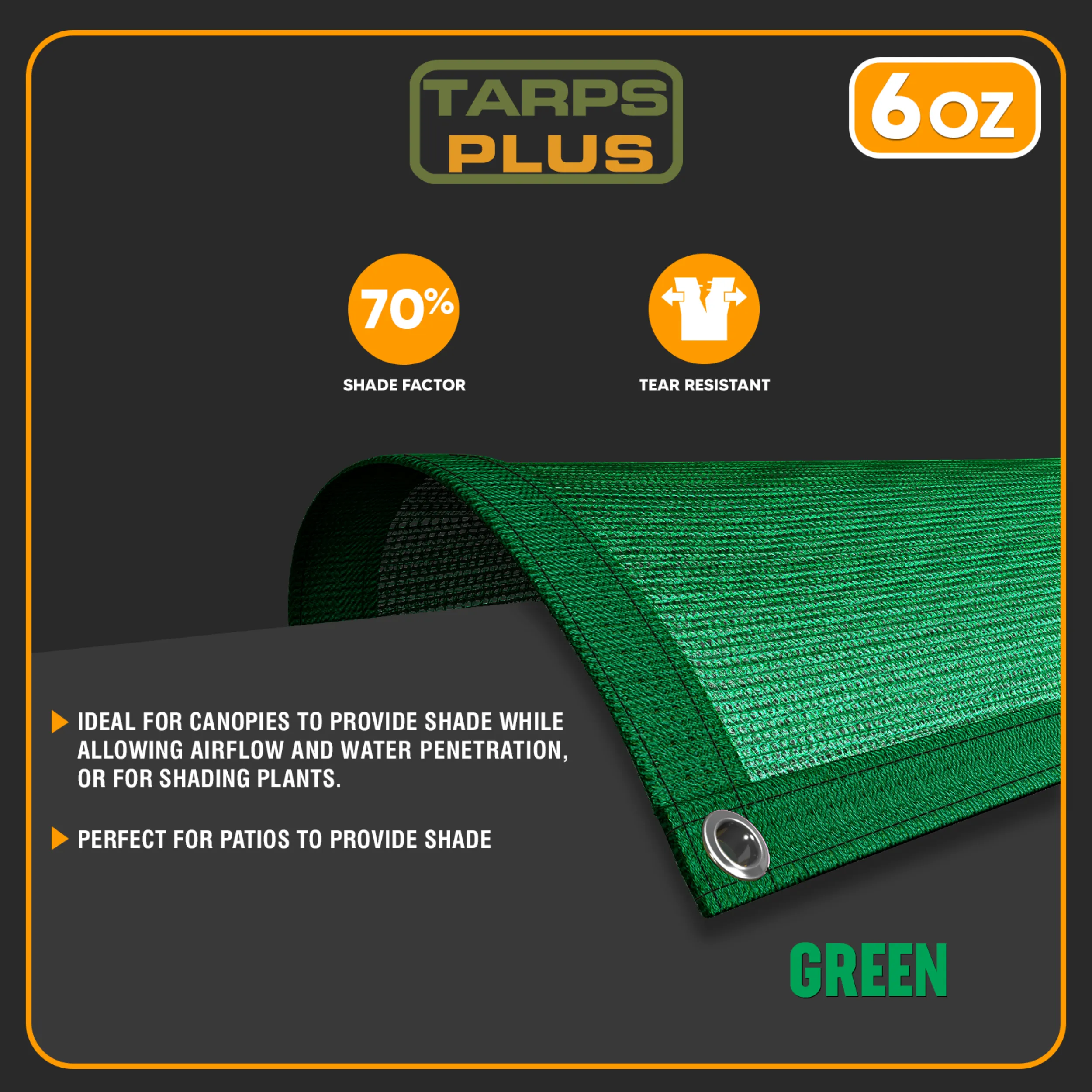Green Mesh Tarp 6' x 8'- Blowout Sale