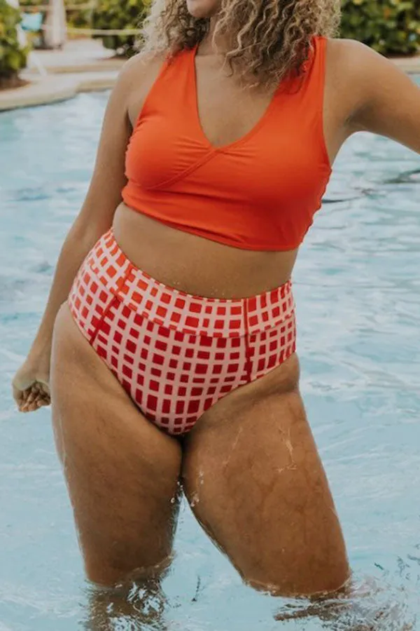 Grid Striking Bikini