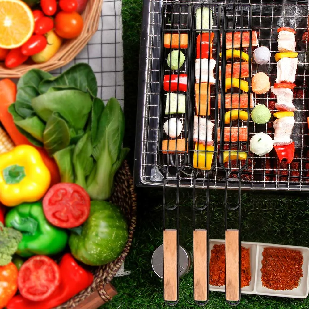 Grilling Basket BBQ Grill Portable Fish Grilling Mesh Barbecue Basket