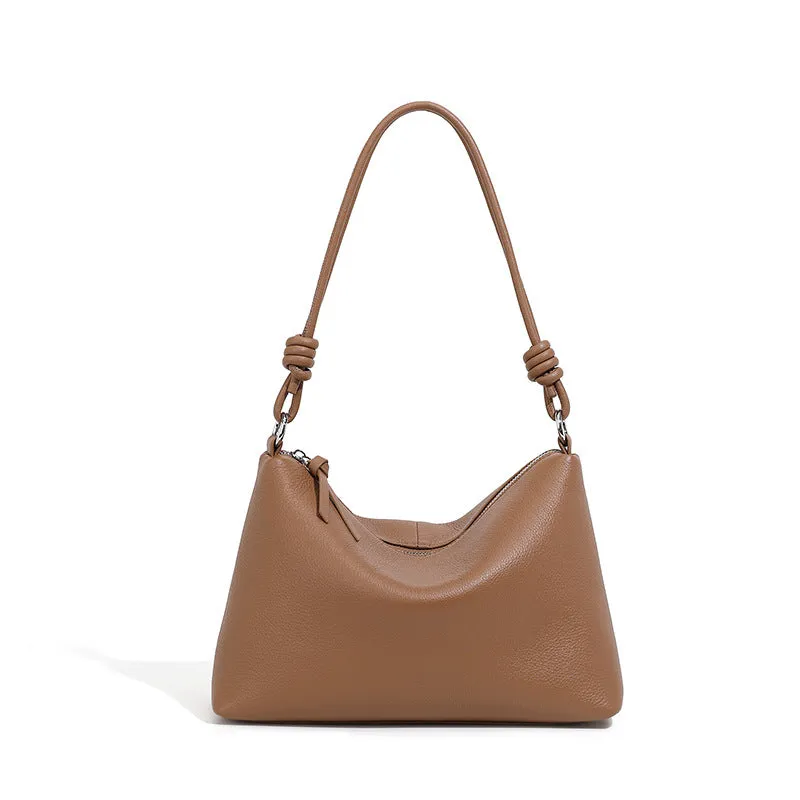 Head layer cowhide armpit large capacity single shoulder dumpling wrap 2896 caramel
