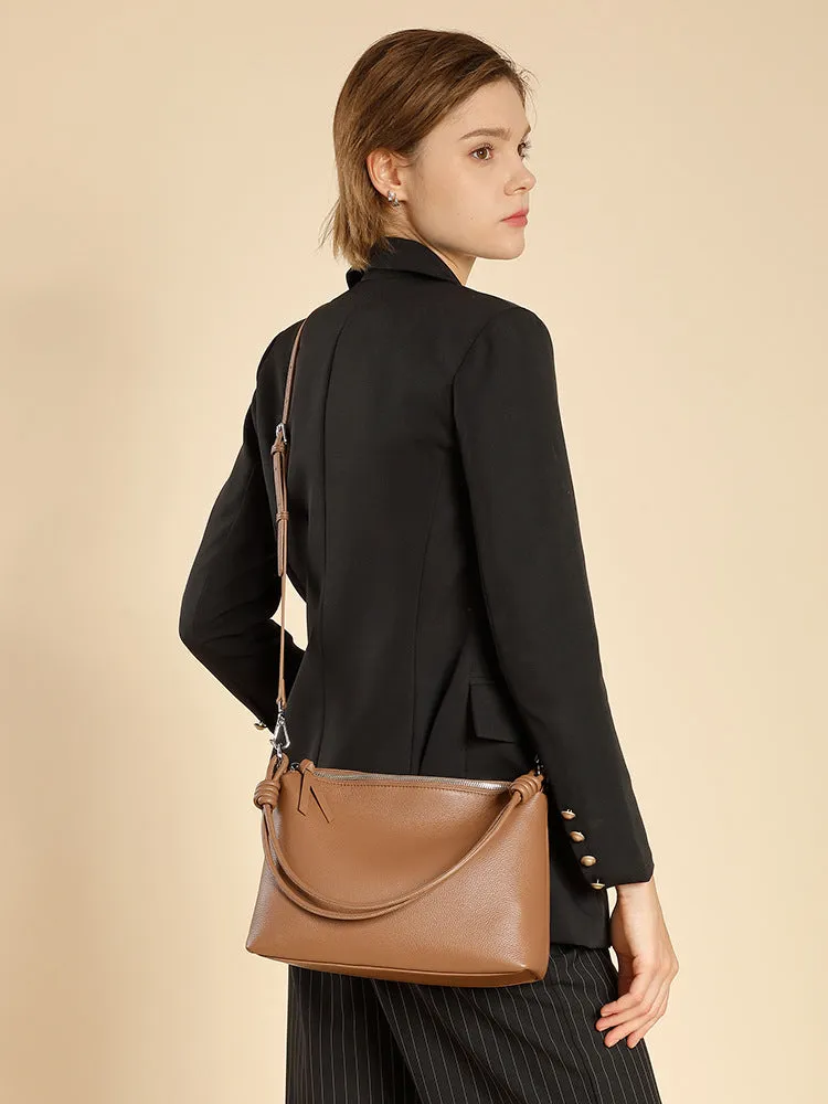 Head layer cowhide armpit large capacity single shoulder dumpling wrap 2896 caramel