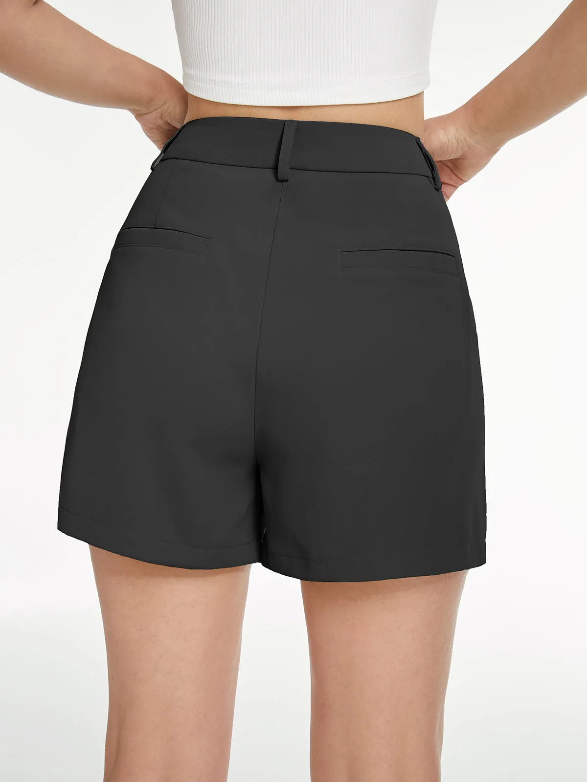 High Waisted Graceful Pastel Trouser Shorts