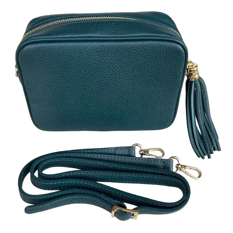 Italian Leather Big Box Bag Dark Teal