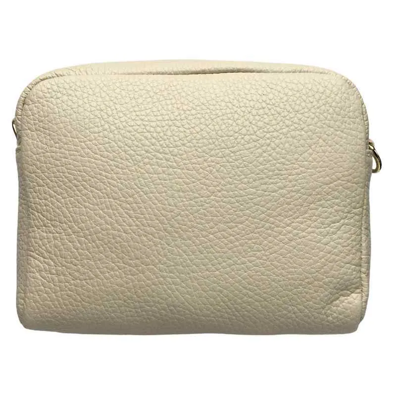 Italian Leather Box Bag in Cream