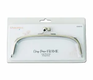 KimberBell Large Rectangle Clasp Purse Frame Vintage Brass Item# KDKB193