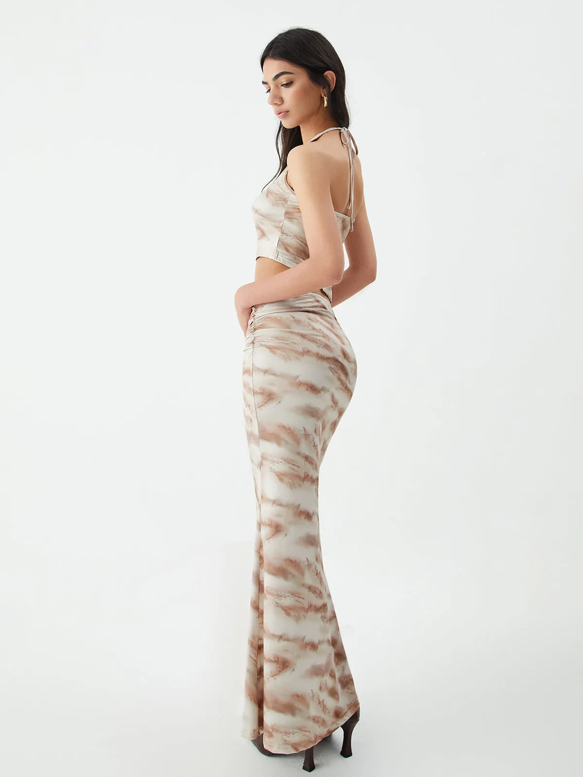 Maillard Striped Graceful Maxi Skirt Set