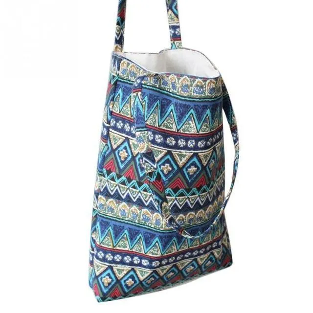 Natural Linen and Cotton Shopping Bag - Eco-Friendly Tote Bag