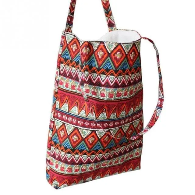 Natural Linen and Cotton Shopping Bag - Eco-Friendly Tote Bag