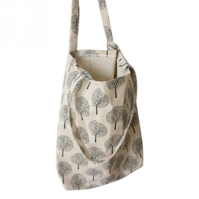 Natural Linen and Cotton Shopping Bag - Eco-Friendly Tote Bag