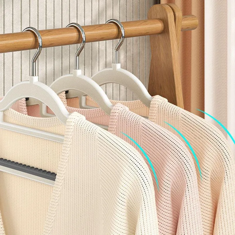 Non-slip Anti-Shoulder Corner Fish Mouth Hook Plastic Hanger-Grey Wardrobe Organizer Clothes Drying Helper Daily Necessities Home