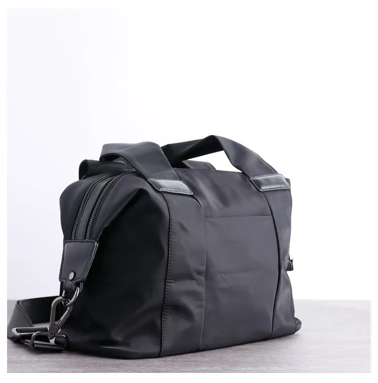 Nylon Shoulder Bag Black Leather Handbag Nylon Crossbody Bag Crossbody Nylon Bag