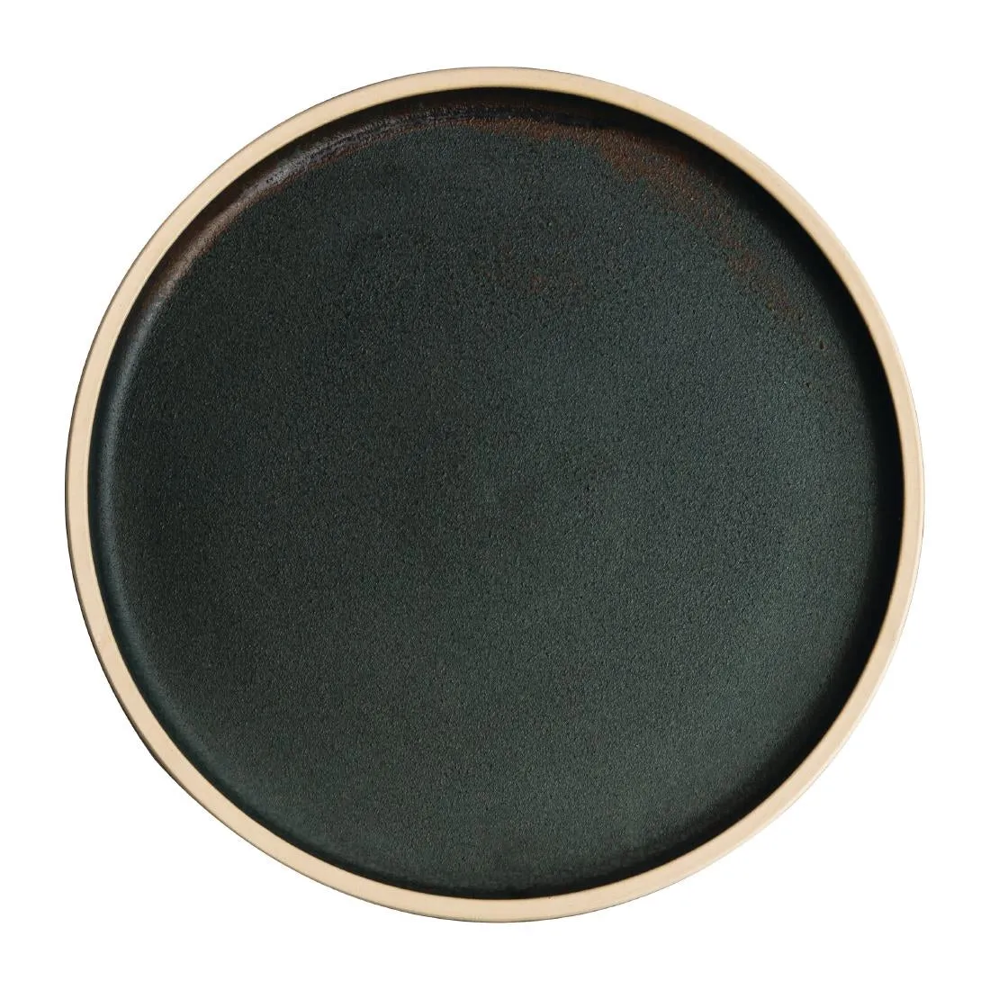 Olympia Canvas Flat Round Plate Green Verdigris 250mm (Pack of 6) - FA322